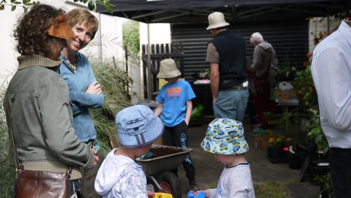 Our busy plants and produce sale